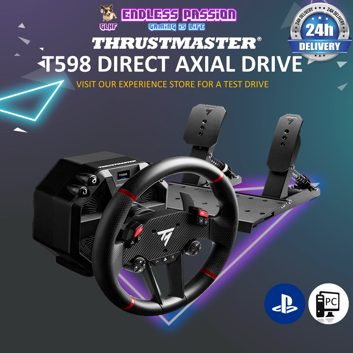 Thrustmaster T598 - Direct Axial Drive Force Feedback Racing Wheel
