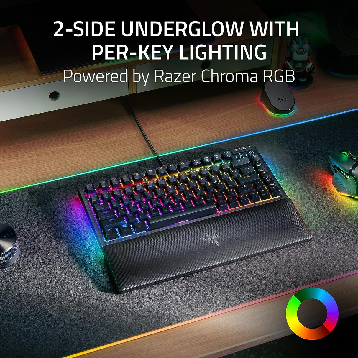 Razer BlackWidow V4 75% - US Layout Hot-swappable Mechanical Gaming Keyboard with Razer Chroma RGB