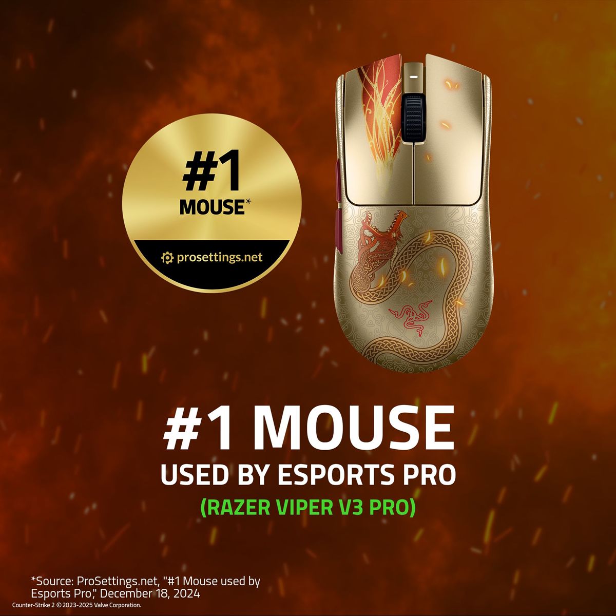 Razer Viper V3 Pro - Wireless Esports Gaming Mouse - Counter-Strike 2 Edition - FRML Packaging