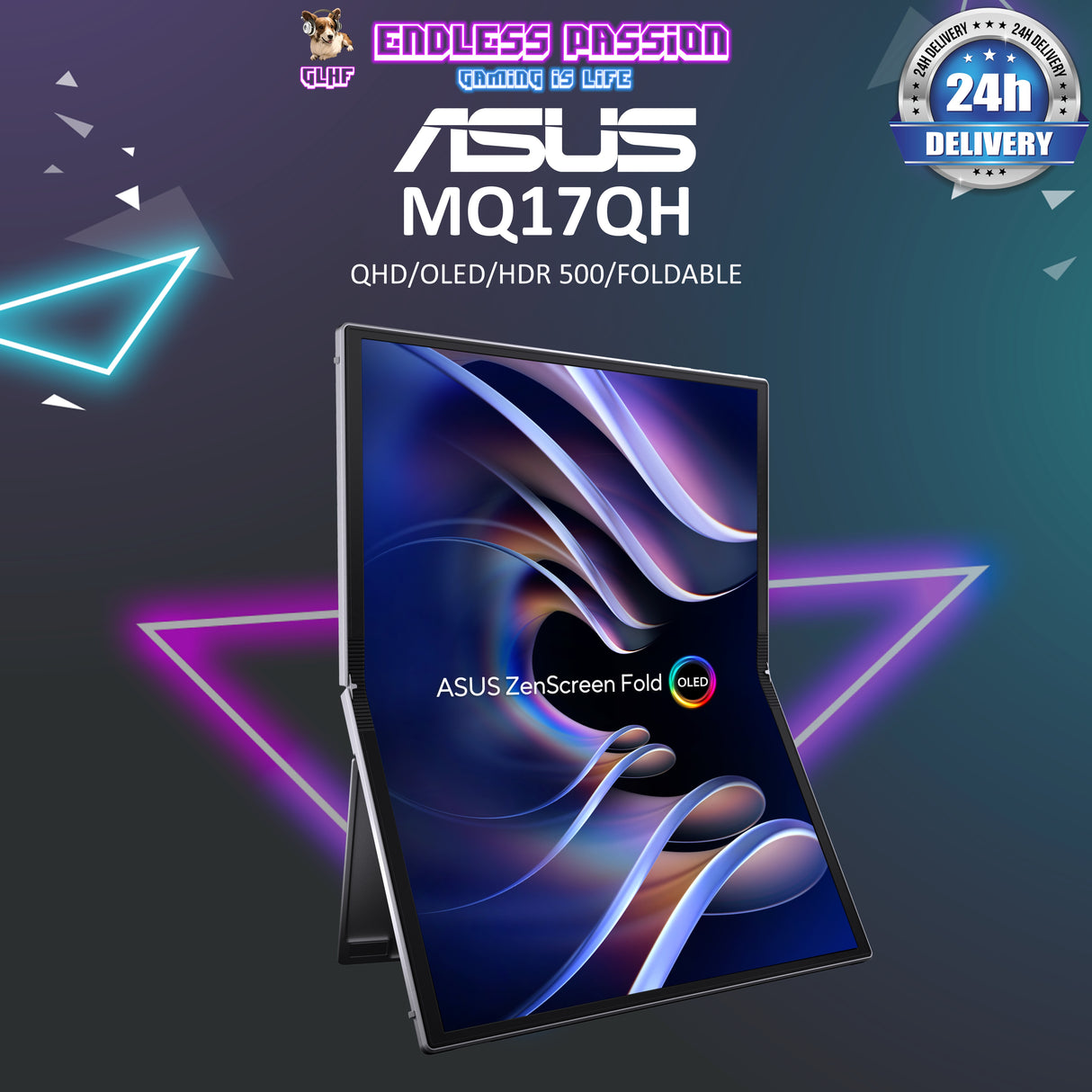 ASUS ZenScreen Fold OLED MQ17QH QHD Portable Monitor