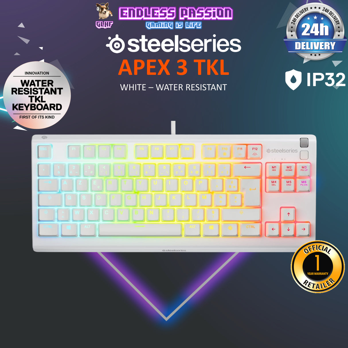 SteelSeries Apex 3 TKL Wired Gaming Keyboard