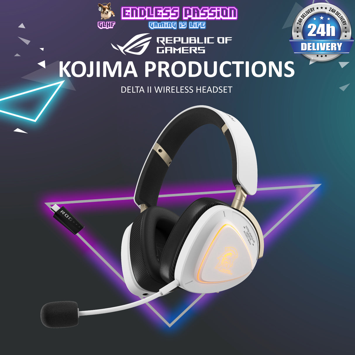 ASUS ROG Kojima Productions Edition DELTA II Tri-Mode Wireless SpeedNova Gaming Headset
