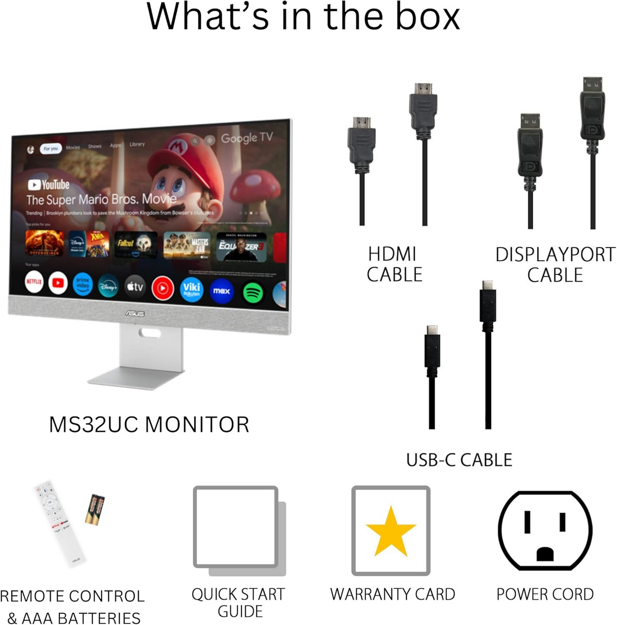 ASUS ZenScreen Smart MS32UC 31.5 Inch UHD IPS Panel Monitor