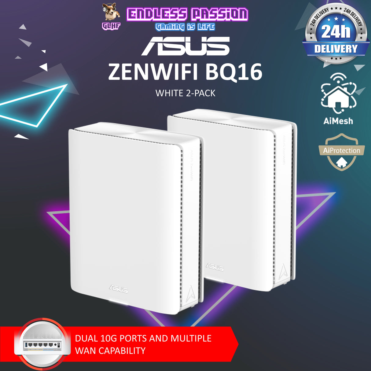 Asus ZenWiFi BQ16 BE25000 Quad Band WiFi 7 (802.11be) Mesh Router