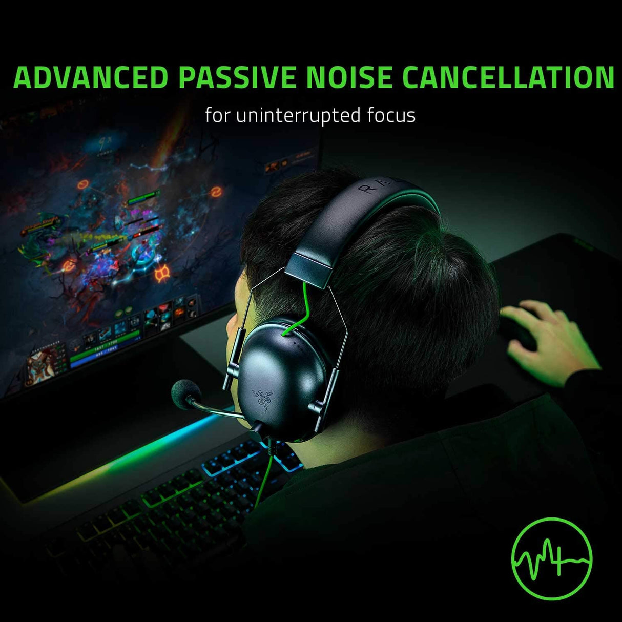 Razer BlackShark V2 X — Multi-platform wired esports headset with 7.1 surround sound