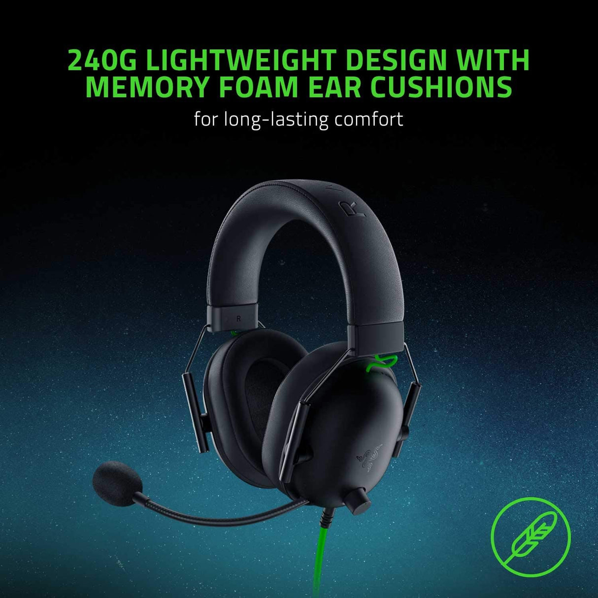 Razer BlackShark V2 X — Multi-platform wired esports headset with 7.1 surround sound