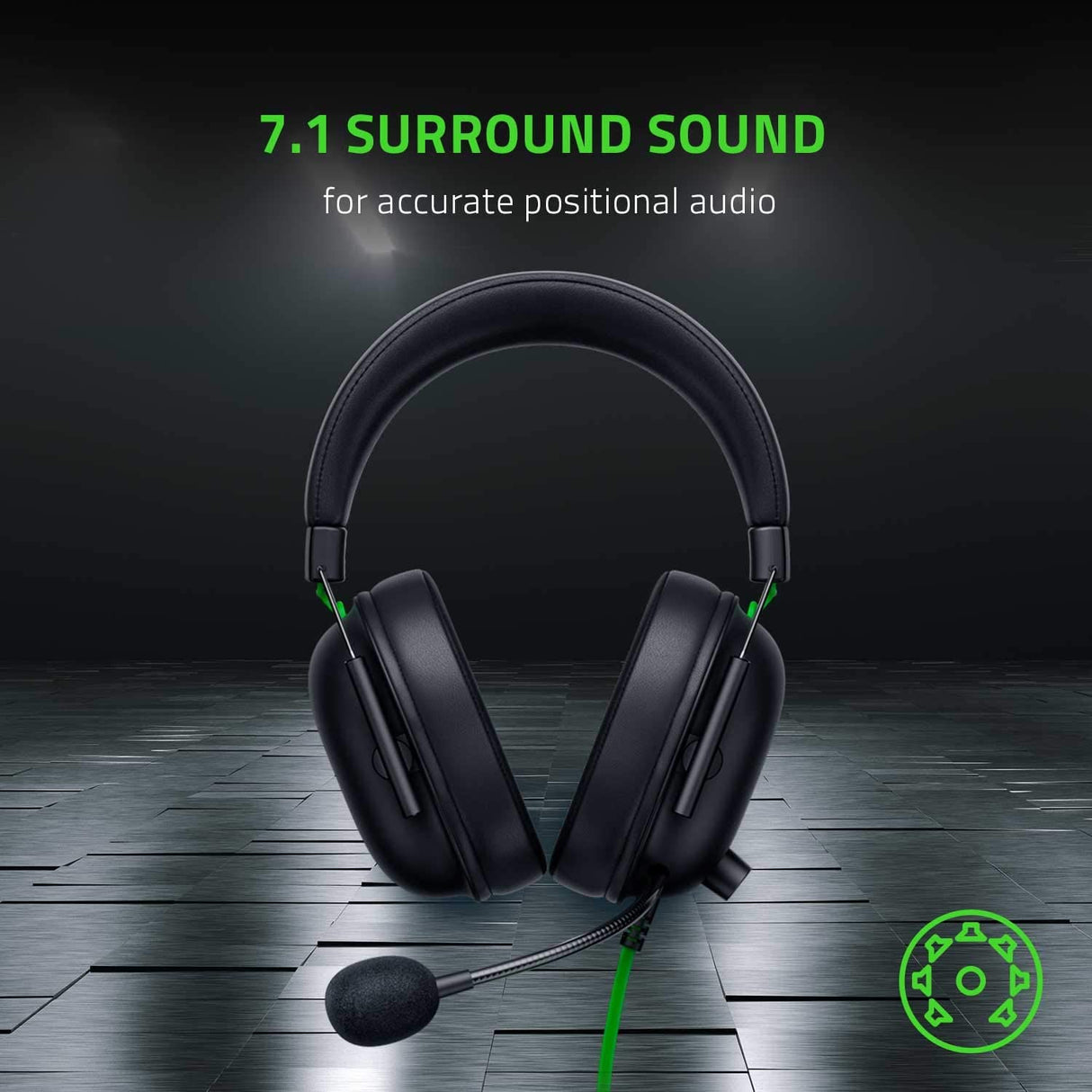 Razer BlackShark V2 X — Multi-platform wired esports headset with 7.1 surround sound