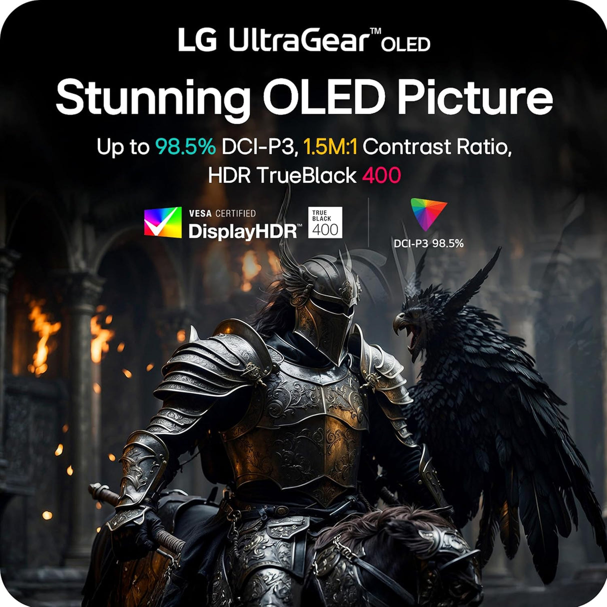 LG 27GX704A-B 27-inch Ultragear QHD (2650x1440) OLED Gaming Monitor 240Hz, 0.03ms
