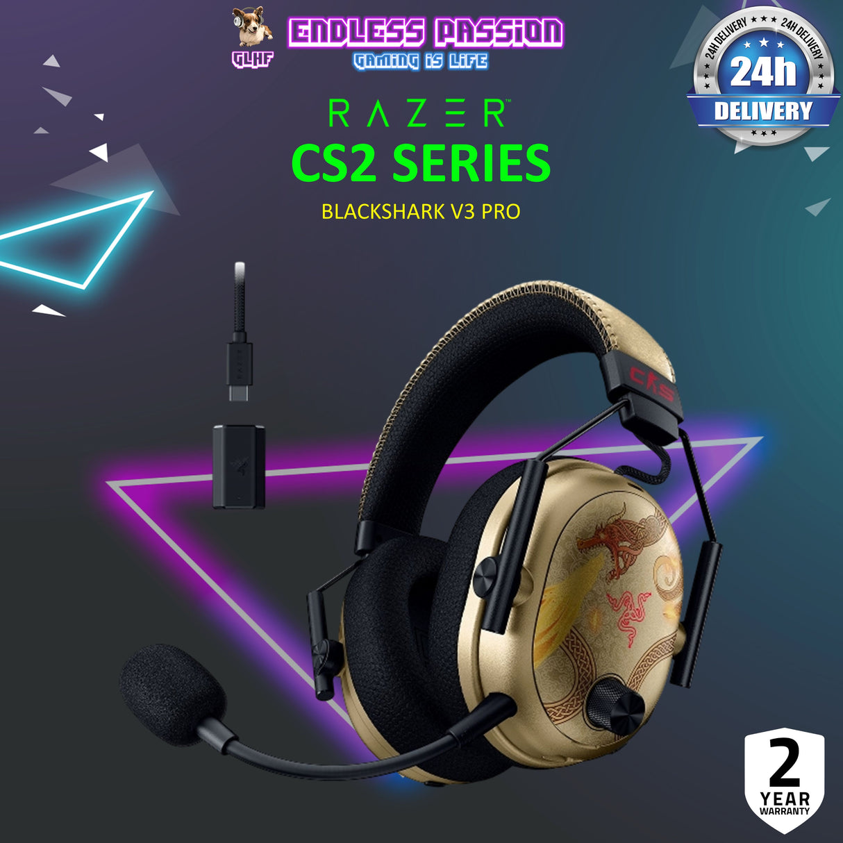 Razer Blackshark V3 Pro - Wireless ANC Esports Headset - Counter-Strike 2 Edition - FRML Packaging