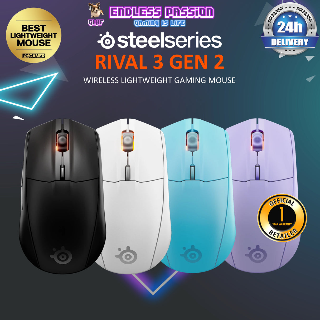SteelSeries Rival 3 Wireless Gen 2 Gaming Mouse