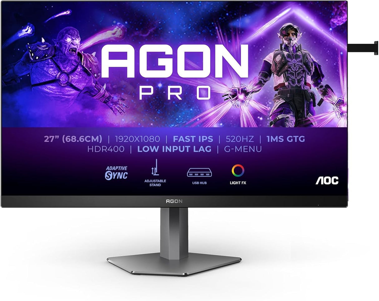 AOC AG276FK 27" Fast IPS 1920x1080 FHD 520HZ 0.3ms Gaming Monitor