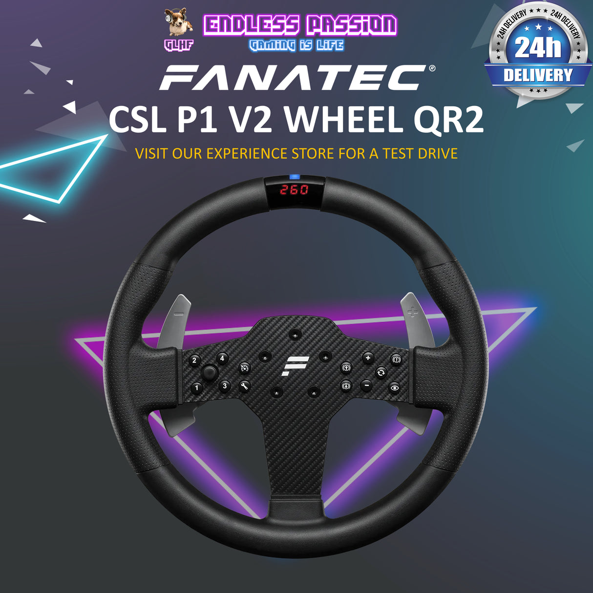 Fanatec CSL Steering Wheel P1 V2 - QR2 Lite - CSL_SW_P1_V2R_QR2L