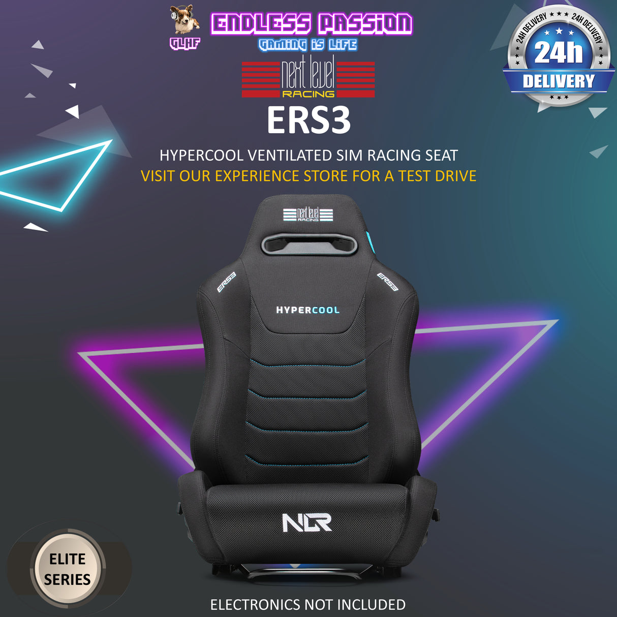 Next Level Racing ERS3 Hypercool Ventilated Sim Racing Seat - NLR-E063