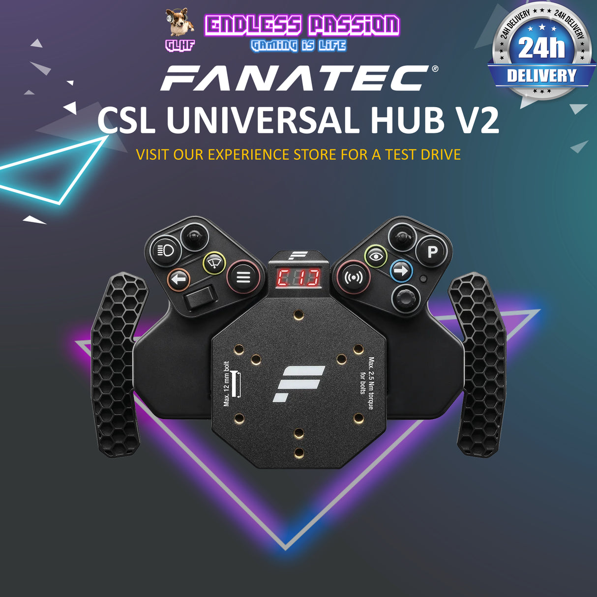 Fanatec CSL Universal Hub V2 + QR2 Lite Wheel-side - PC & PS