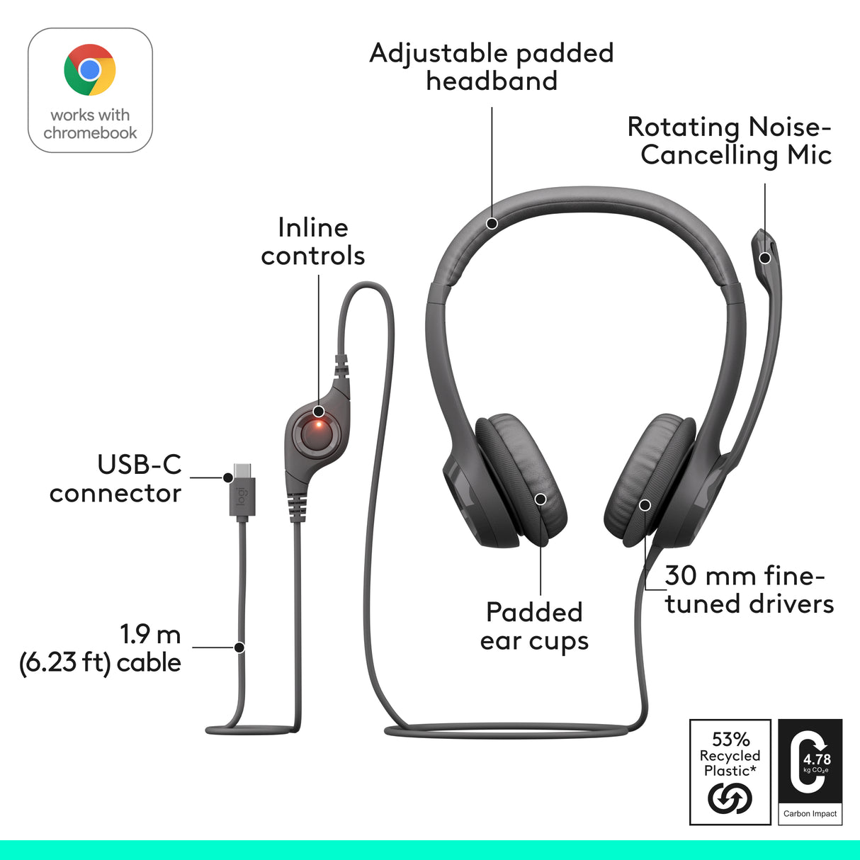 Logitech H390 USB-C Stereo Headset