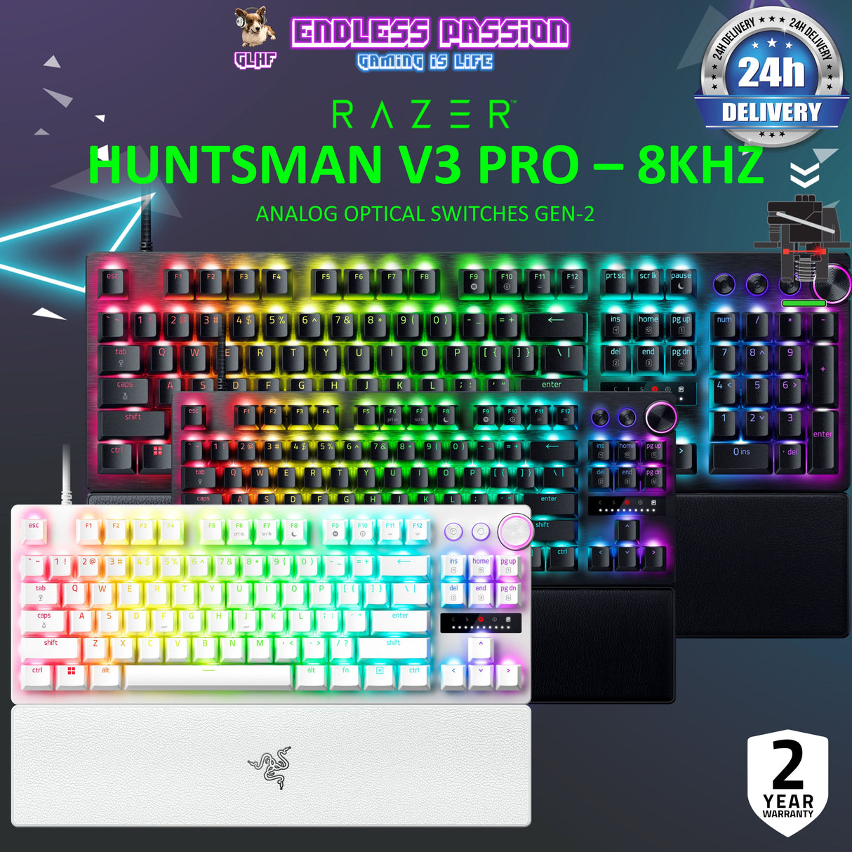 Razer Huntsman V3 Pro 8KHZ Esports Wired Gaming Keyboard
