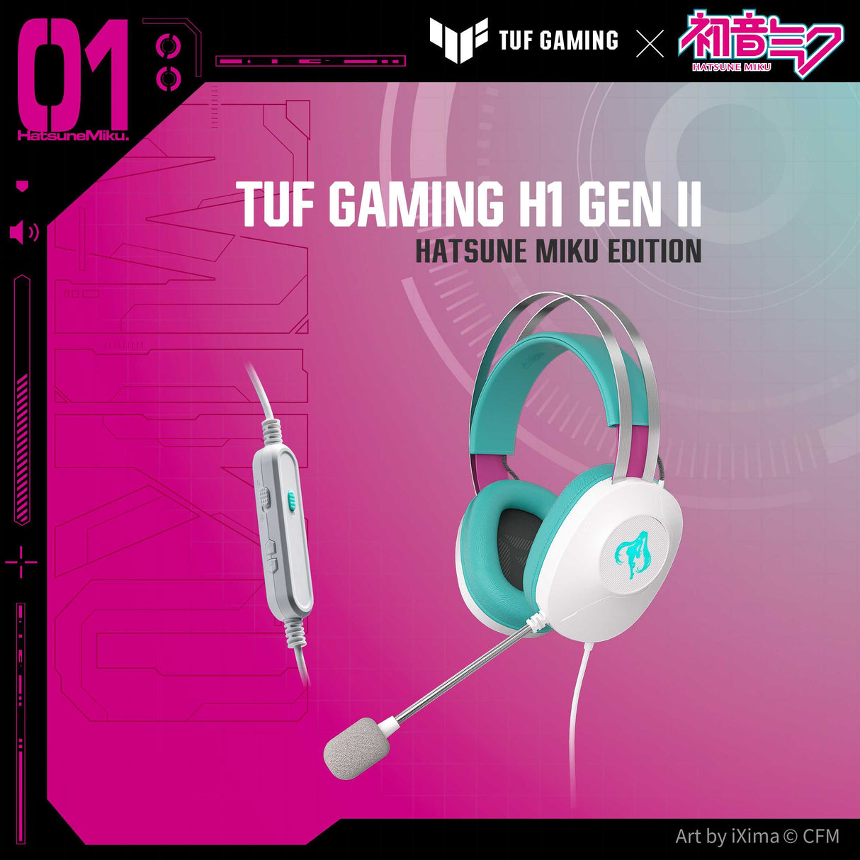 ASUS TUF Gaming H1 Gen II Wired Gaming Headset - Hatsune Miku Edition