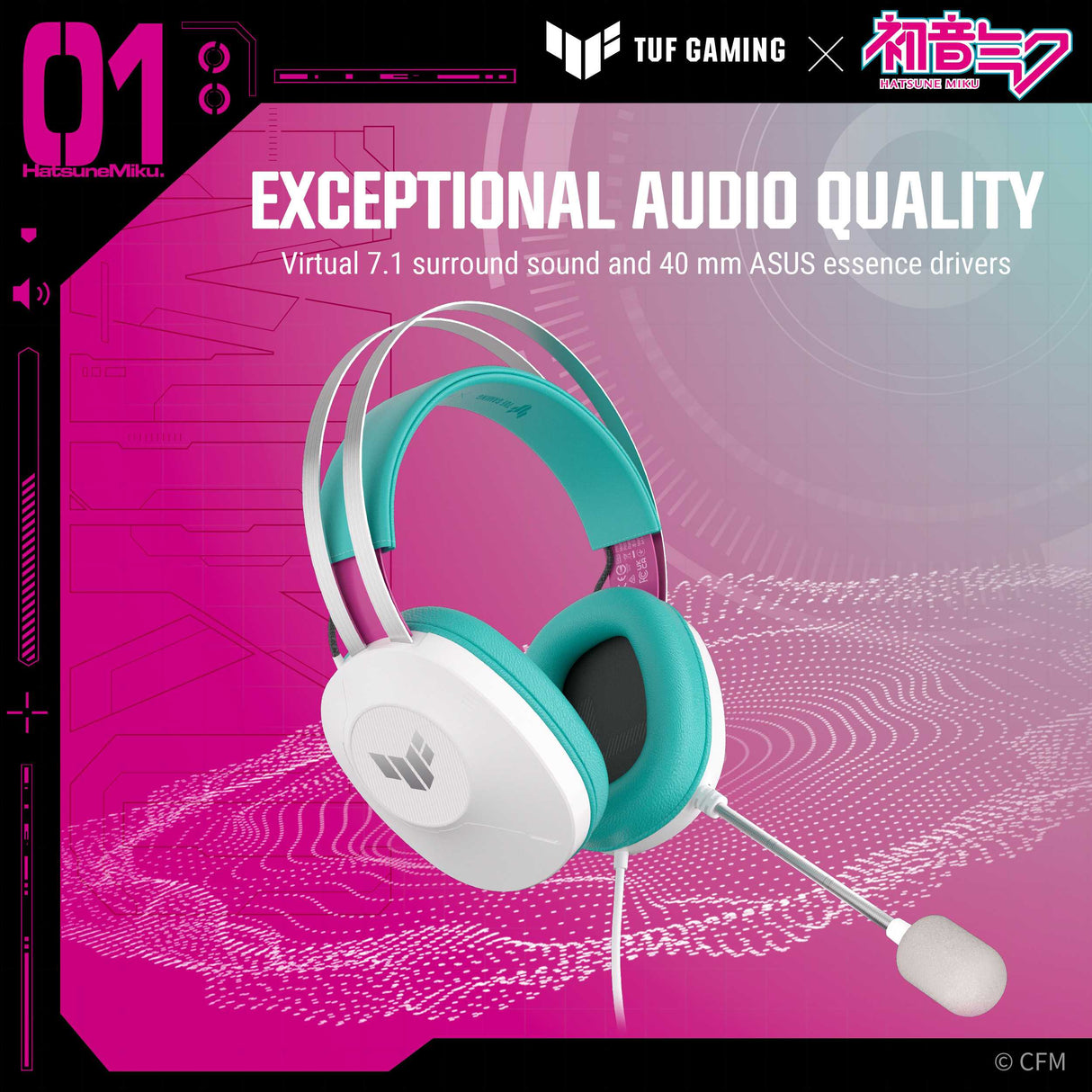 ASUS TUF Gaming H1 Gen II Wired Gaming Headset - Hatsune Miku Edition