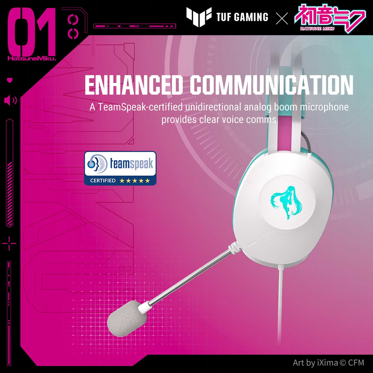 ASUS TUF Gaming H1 Gen II Wired Gaming Headset - Hatsune Miku Edition