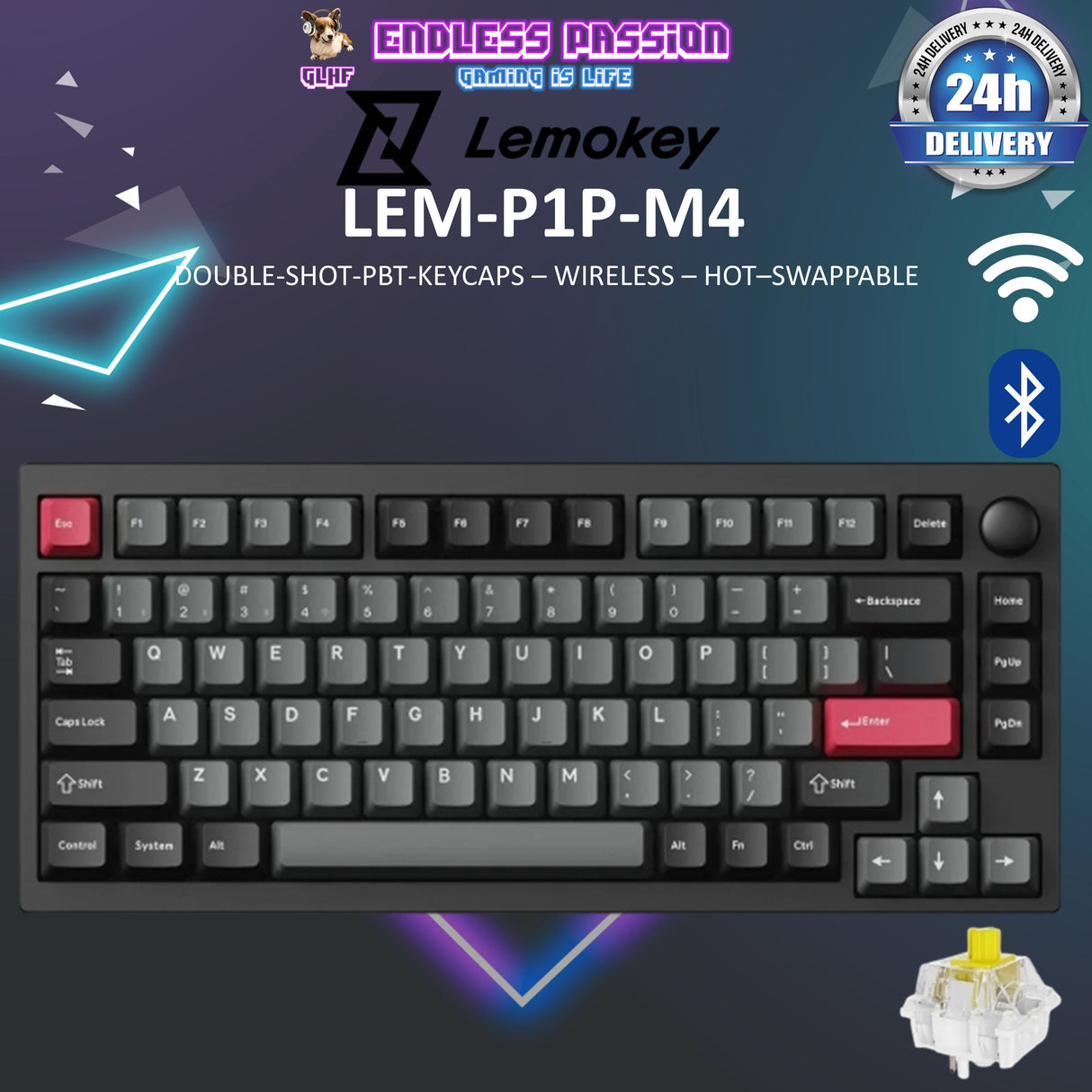 Lemokey P1 Pro Custom Gaming Keyboard - Carbon Black