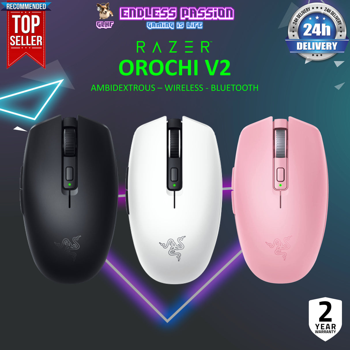 Razer Orochi V2 - Mobile Wireless Gaming Mouse with up to 950 Hours of Battery Life