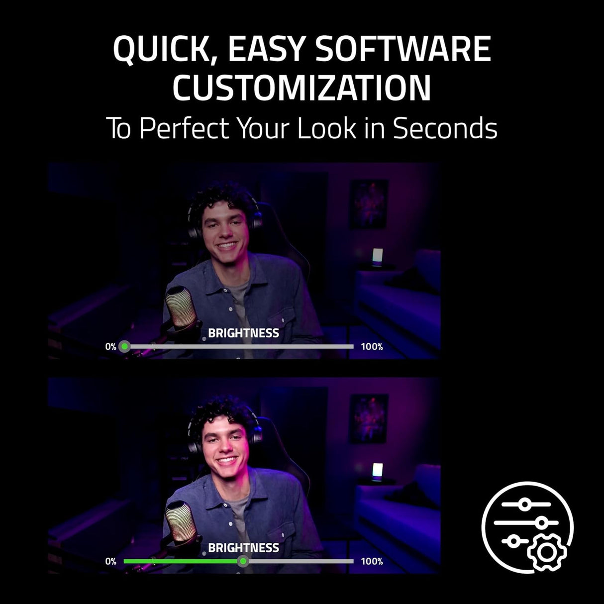 Razer Kiyo V2 X - 1080p60 Webcam for Content Creation and Streaming - Black Edition