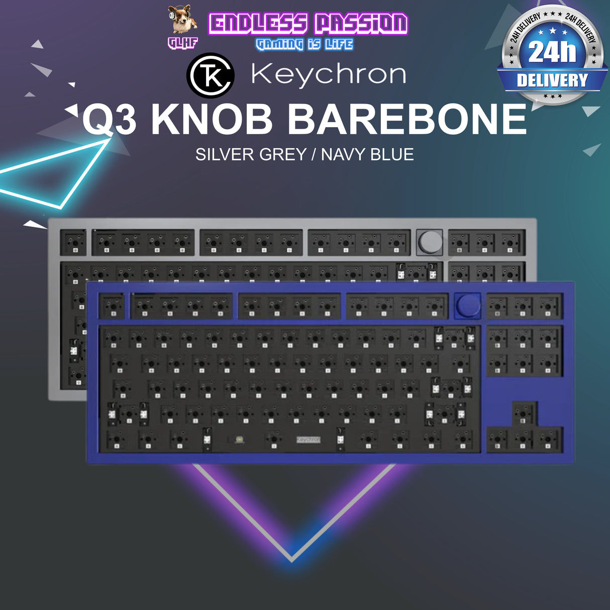 Keychron Q3 Knob QMK Custom Mechanical Keyboard Barebone Kit