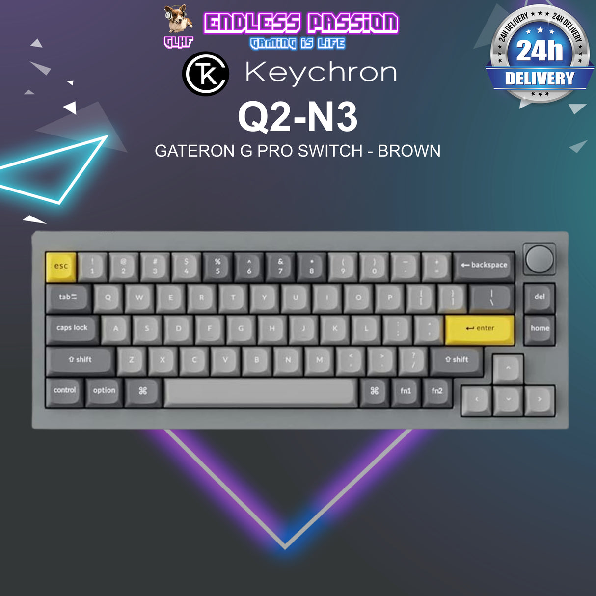 Keychron Q2 Knob QMK 65% Mechanical Keyboard