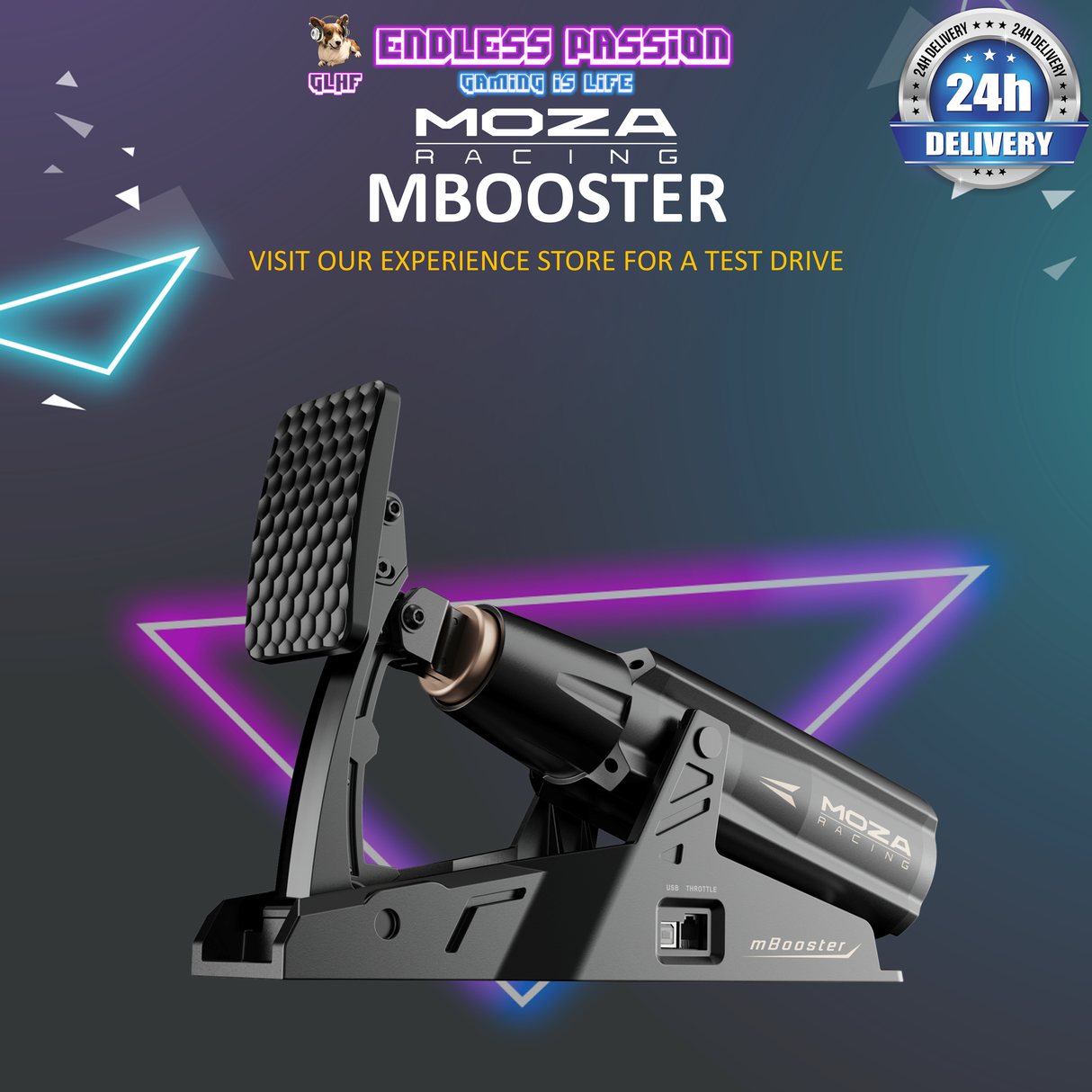 Moza mBooster Pedal Set / mBooster Pedal / mBooster Extension Plate - RS082/RS076/RS078
