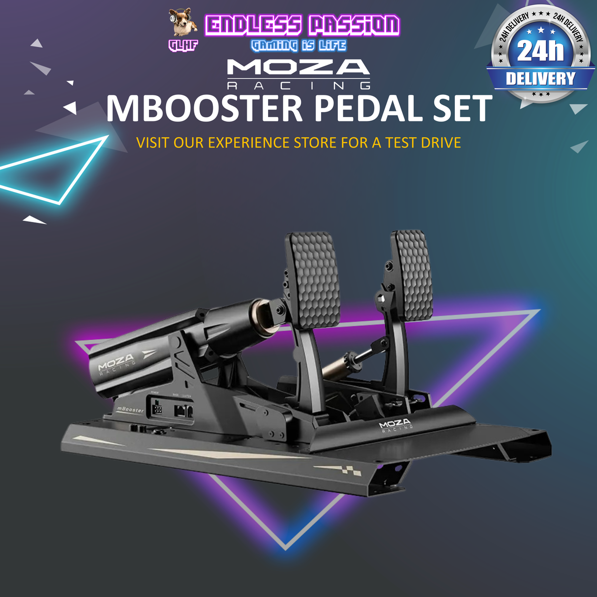 Moza mBooster Pedal Set / mBooster Pedal / mBooster Extension Plate - RS082/RS076/RS078