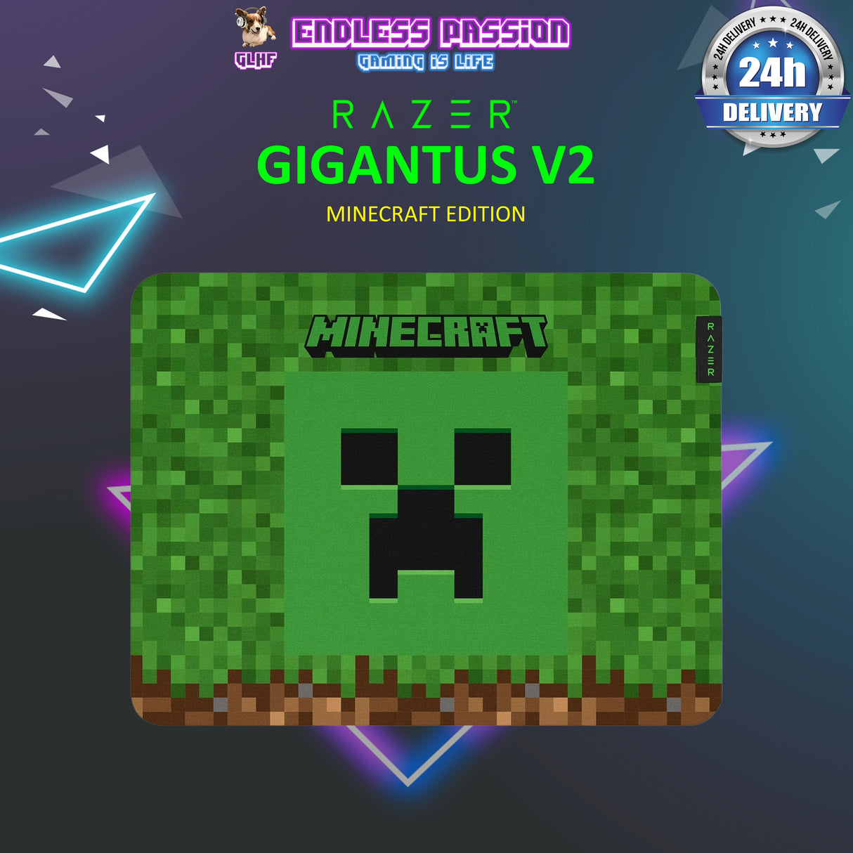 Razer Gigantus V2 - Soft Gaming Mouse Mat - Medium - Minecraft Edition