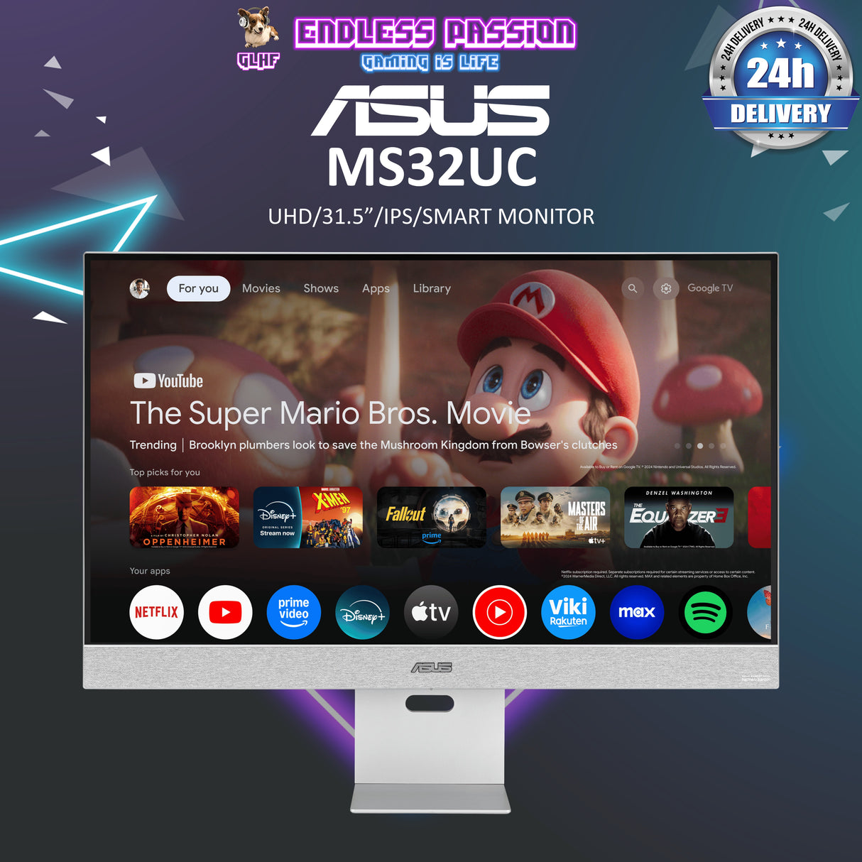 ASUS ZenScreen Smart MS32UC 31.5 Inch UHD IPS Panel Monitor