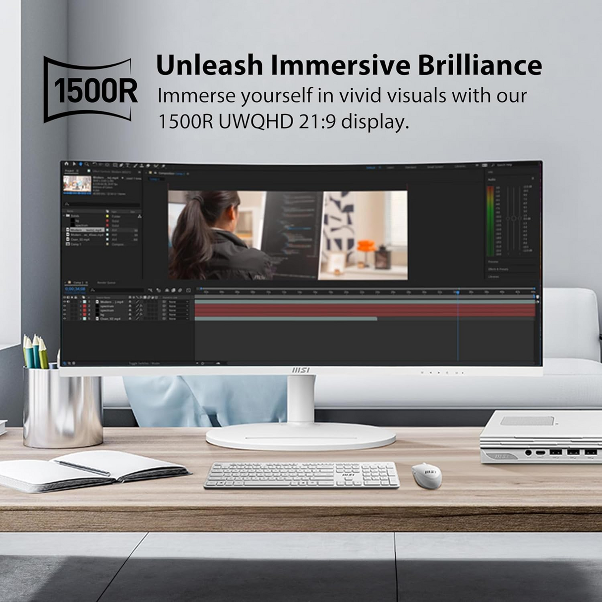 MSI Modern MD342CQPW Business & Productivity Monitor