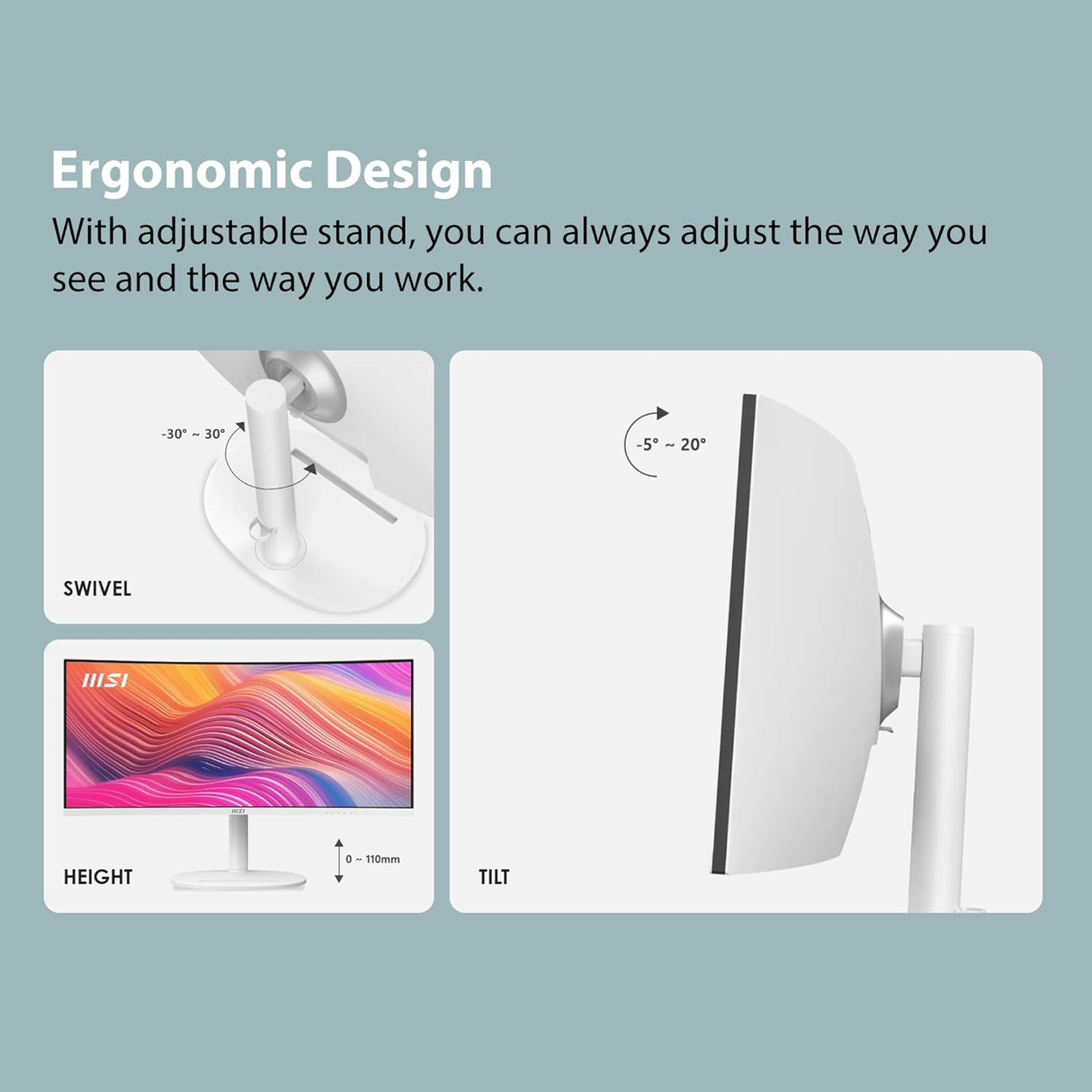 MSI Modern MD342CQPW Business & Productivity Monitor