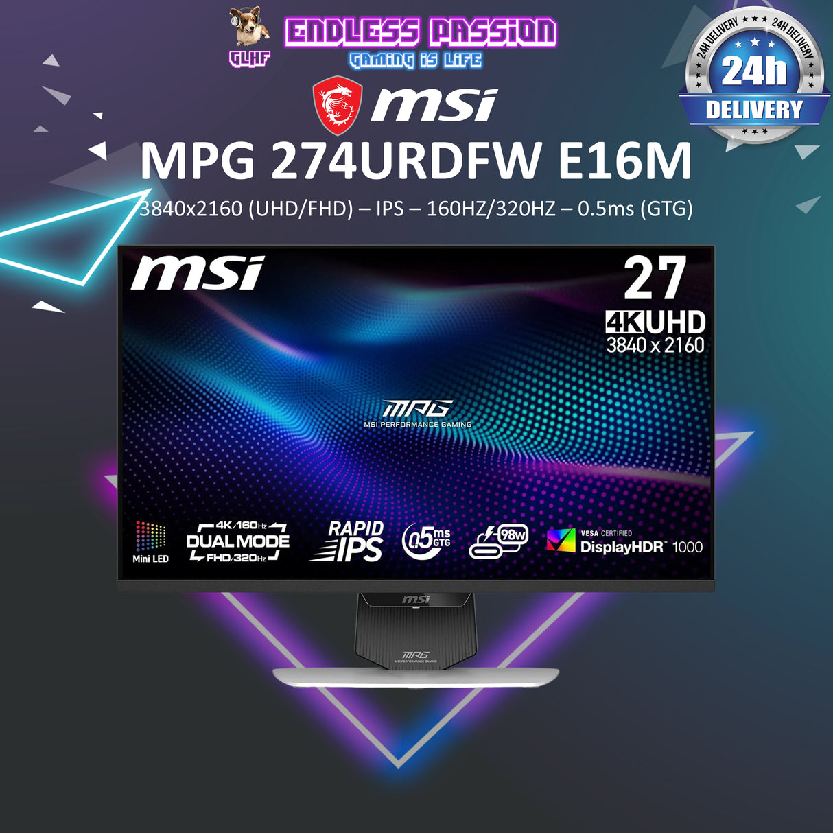 MSI MPG 274URDFW E16M 27" UHD Gaming Monitor