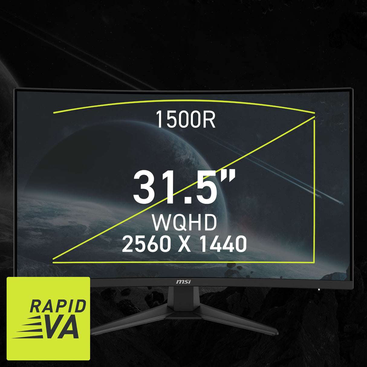 MSI MAG 321CQF E18 31.5" WQHD Rapid VA 180Hz Gaming Monitor