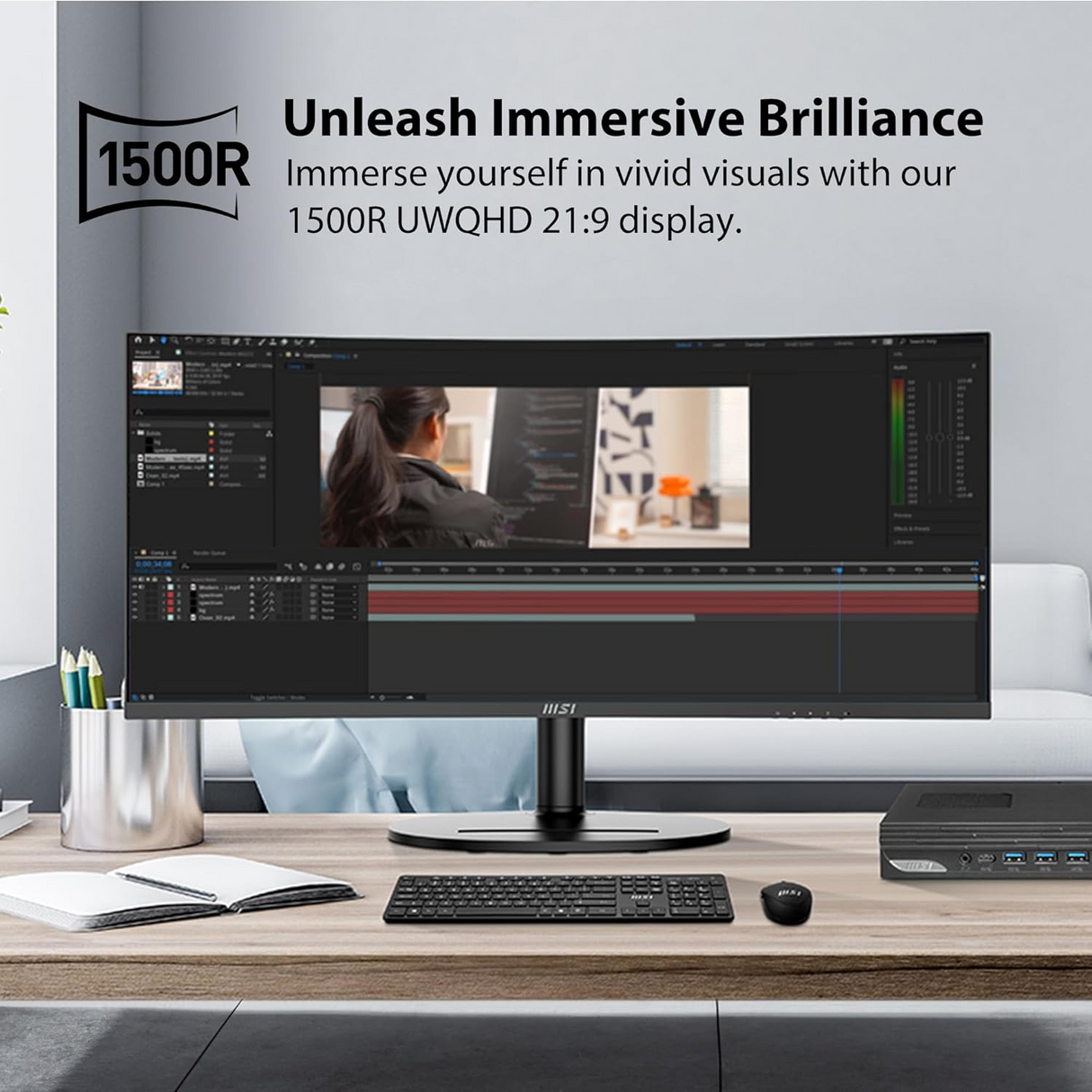 MSI Modern MD342CQP Business & Productivity Monitor