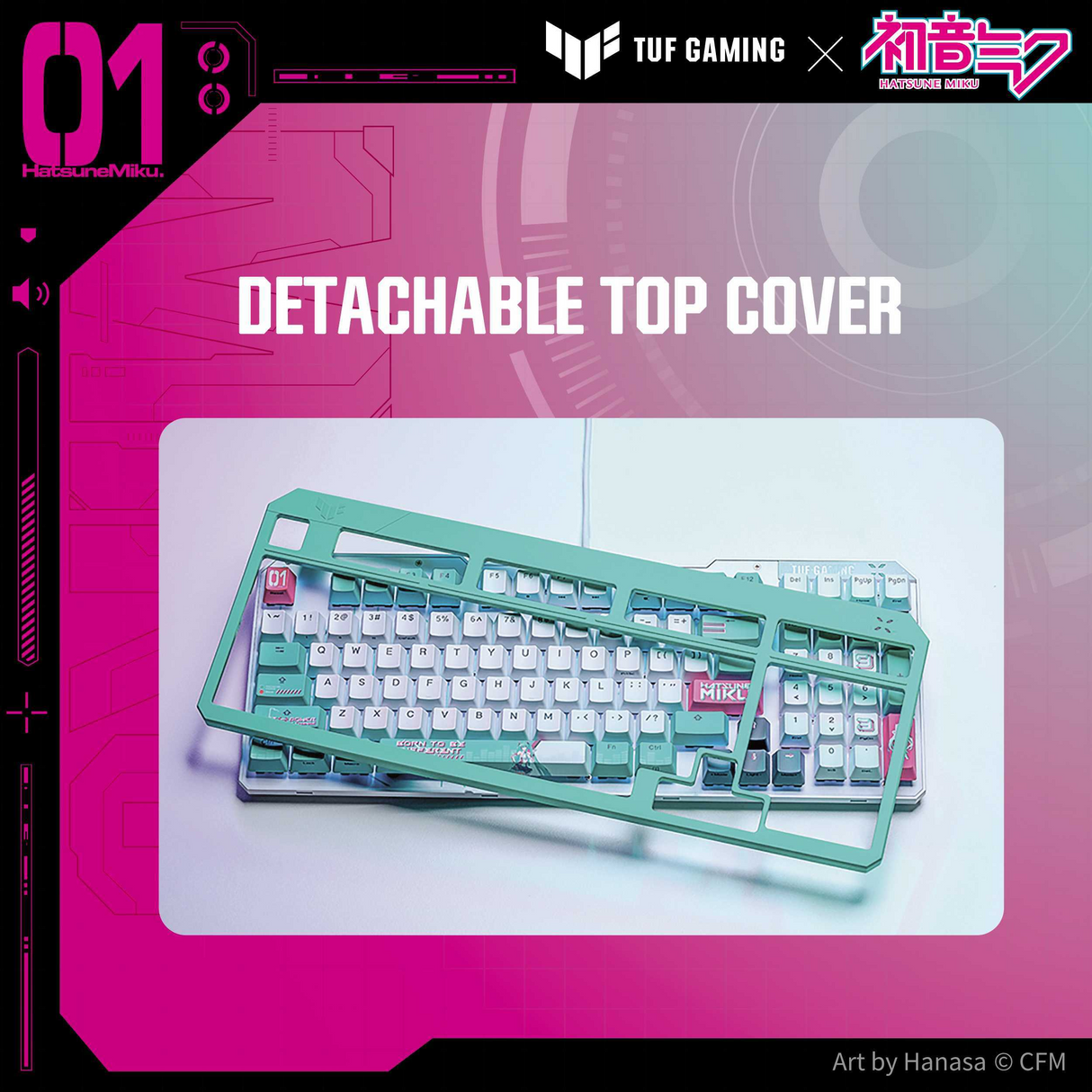 ASUS TUF Gaming K3 Gen II Gaming Keyboard - Hatsune Miku Edition (Red Switch)