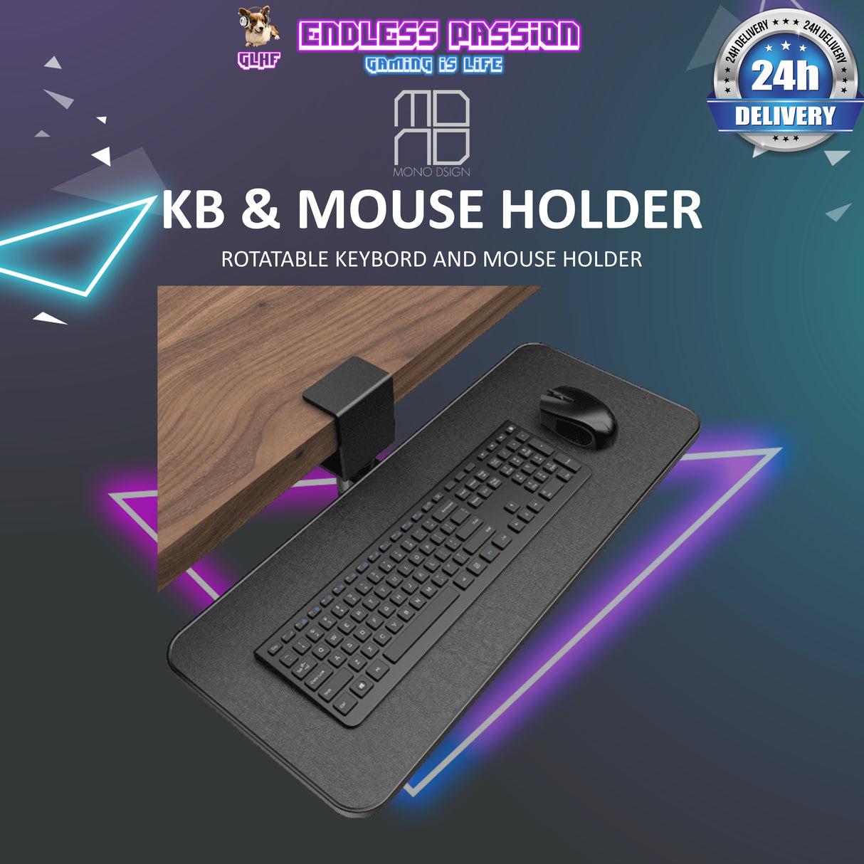 Mono Dsign Rotatable Keyboard and Mouse Holder