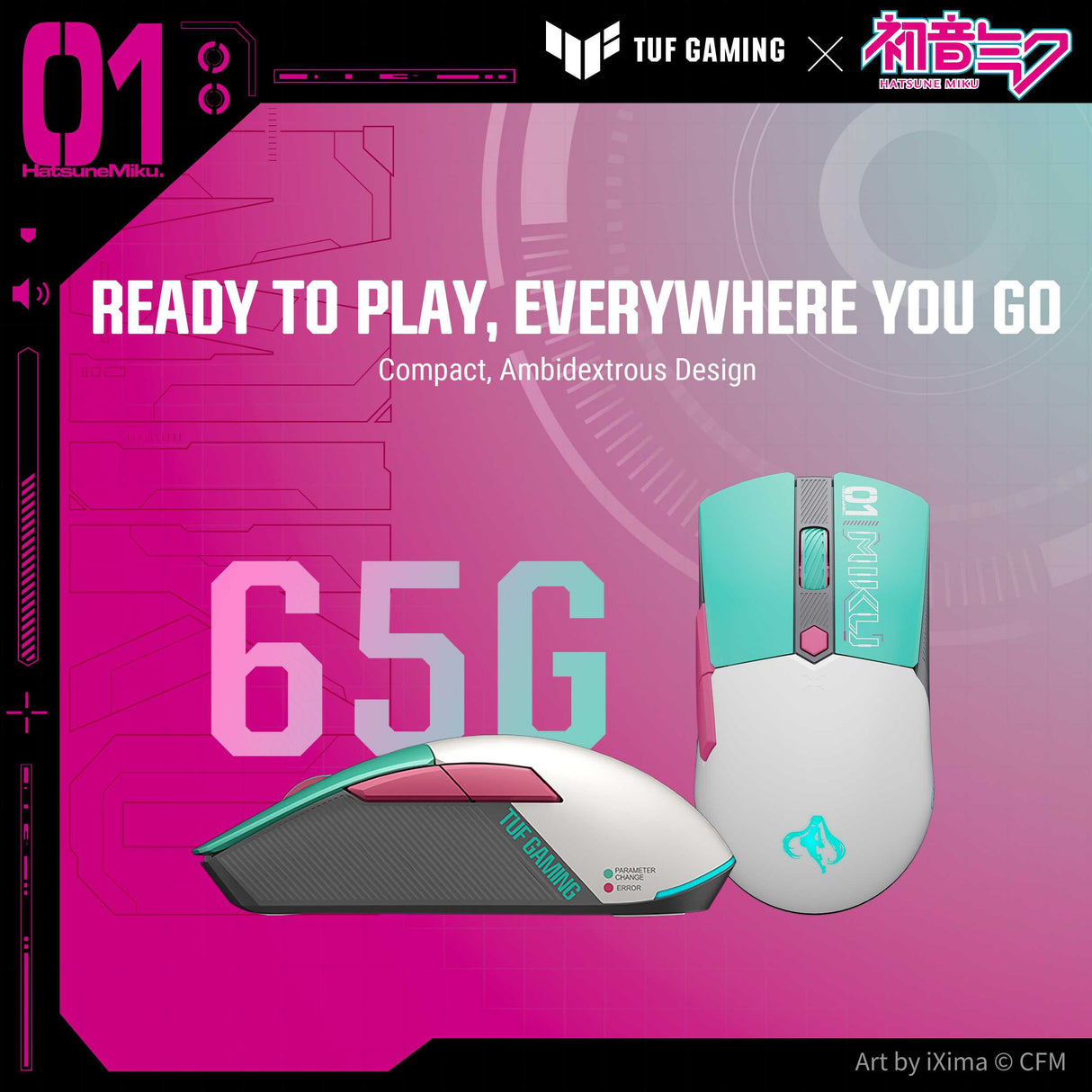 ASUS TUF Gaming Mini Wireless Gaming Mouse - Hatsune Miku Edition