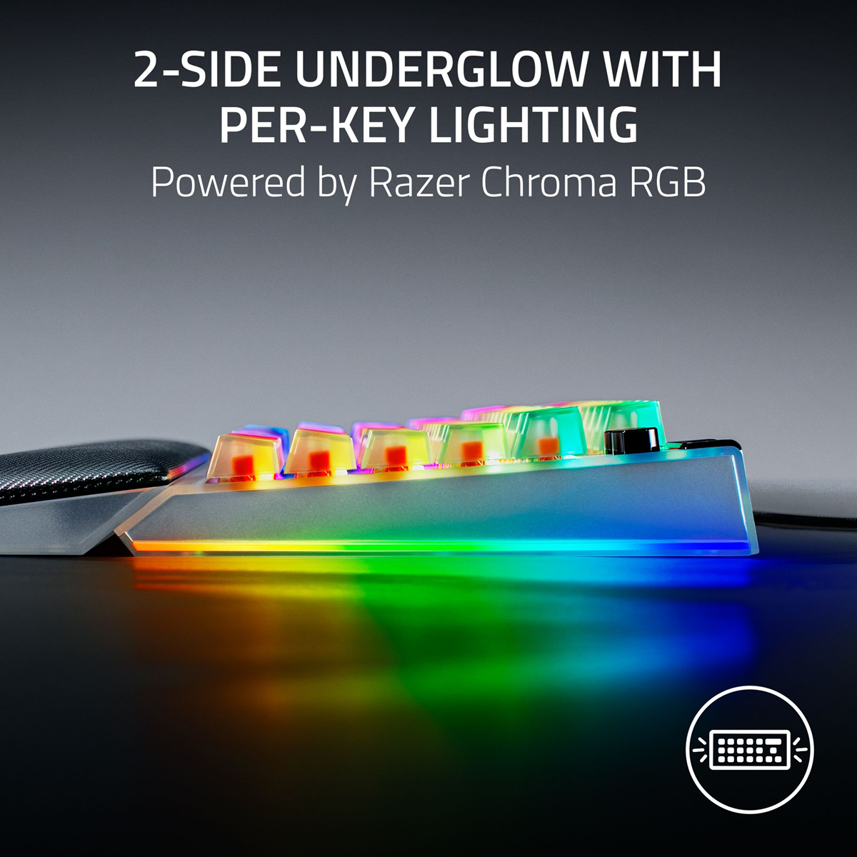 Razer BlackWidow V4 75% Mechanical Gaming Keyboard - Razer Orange Tactile Switches -Phantom White EDITION