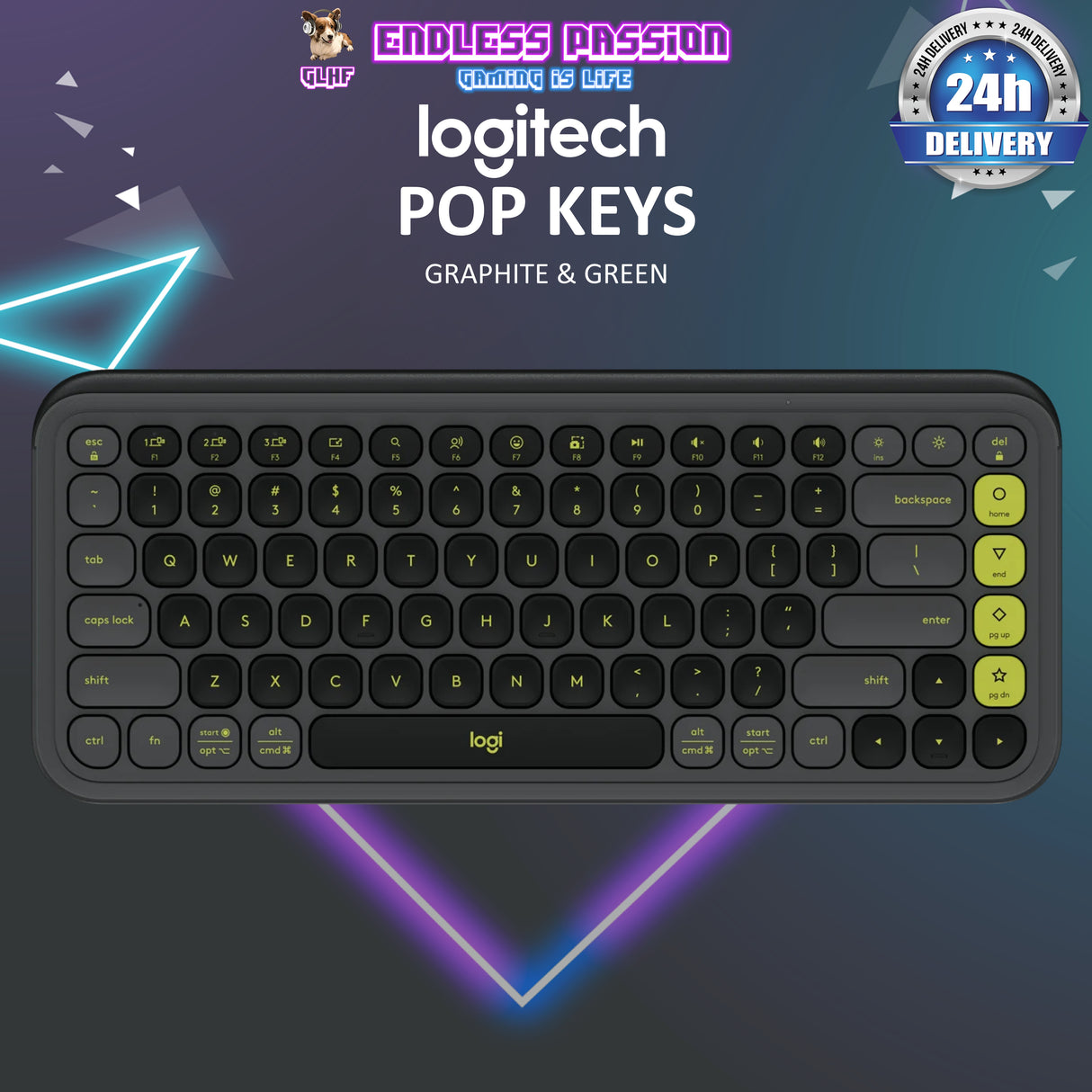 Logitech Pop Icon Keys Compact Wireless Keyboard