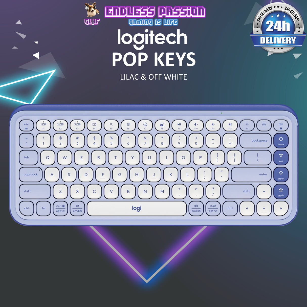 Logitech Pop Icon Keys Compact Wireless Keyboard