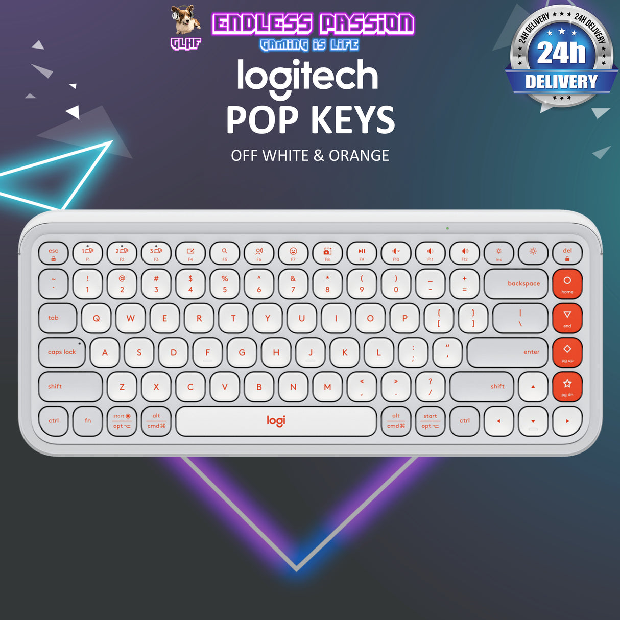 Logitech Pop Icon Keys Compact Wireless Keyboard