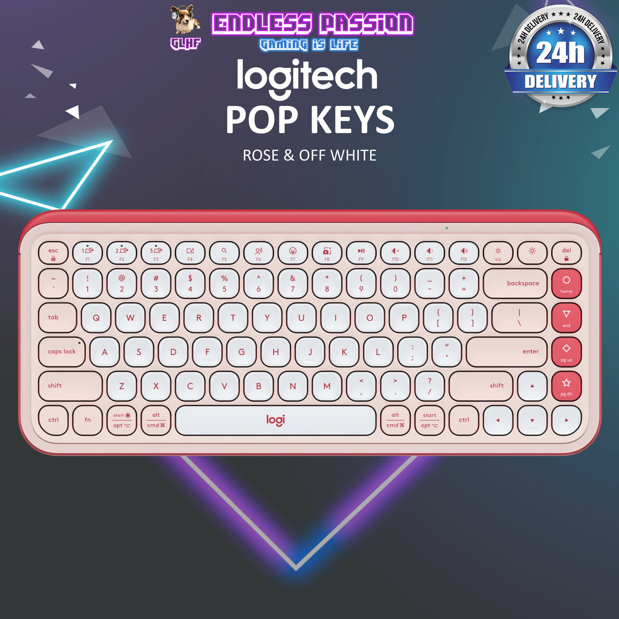 Logitech Pop Icon Keys Compact Wireless Keyboard