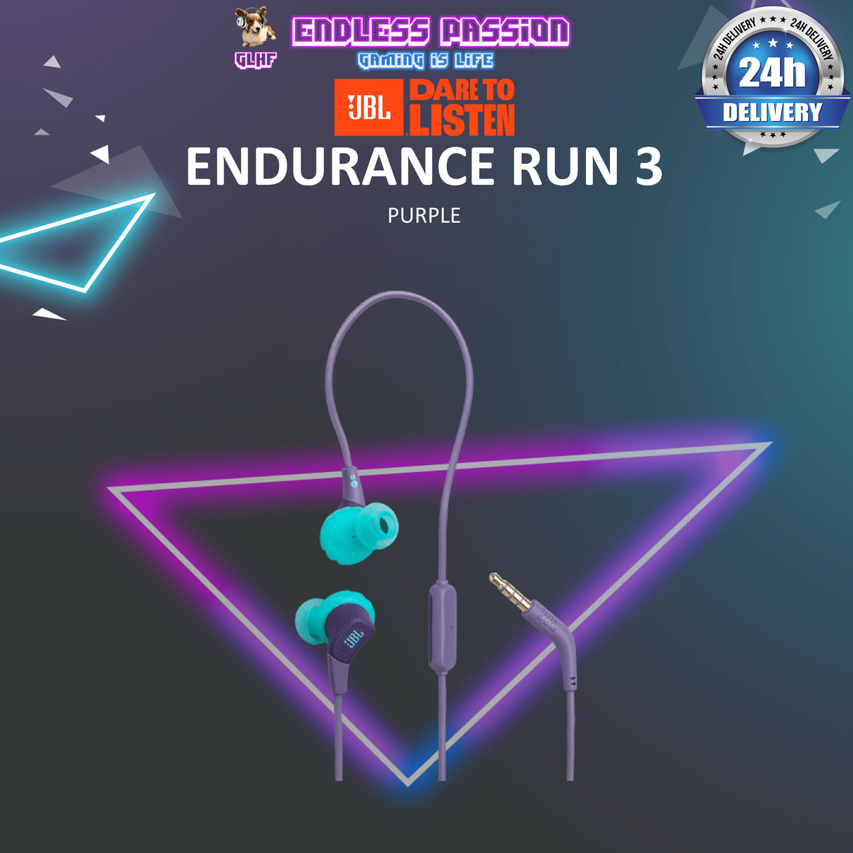 JBL Endurance Run 3 Sweatproof Wired In-Ear Sports Headphone