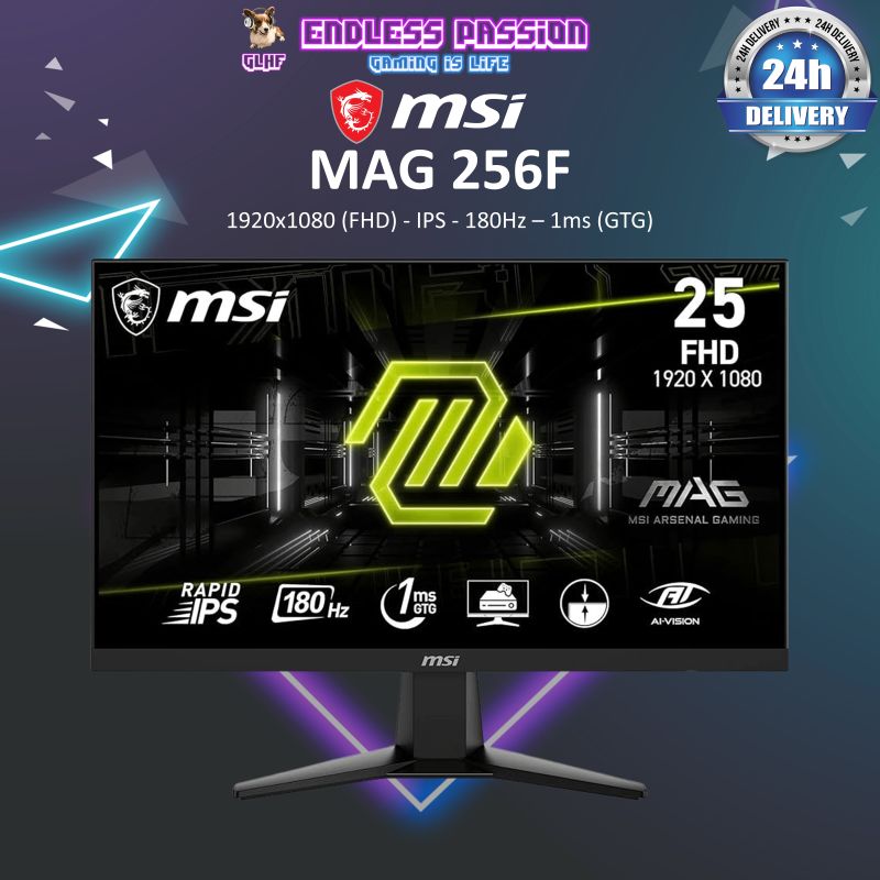 MSI MAG 256F 24.5 Inch FHD 180Hz 1ms Gaming Monitor