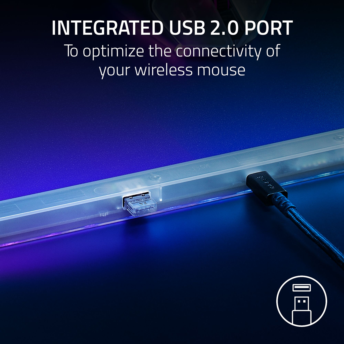 Razer Firefly V2 Pro Fully Illuminated RGB Gaming Mouse Mat - Phantom White Edition