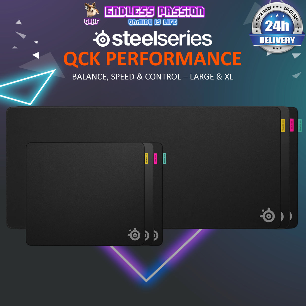 SteelSeries QCK Performance Gaming Mousepad - Available in Large / XL