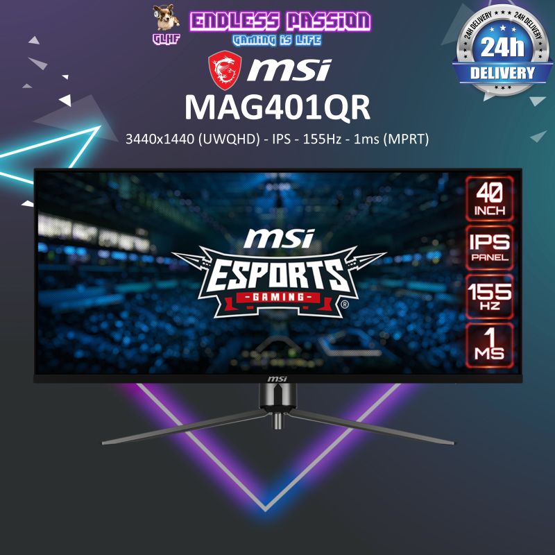 MSI MAG 401QR - 40" UWQHD IPS 155Hz 1ms Gaming Monitor
